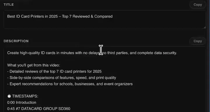 YouTube Metadata Generator